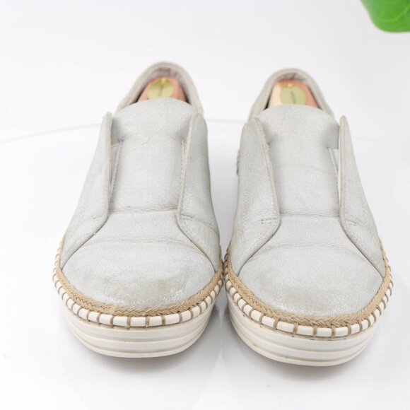 JSlides Womens Kayla Slip On Shoe Size 9 Slver Metallic Leather Sneaker Casual - Picture 4 of 12